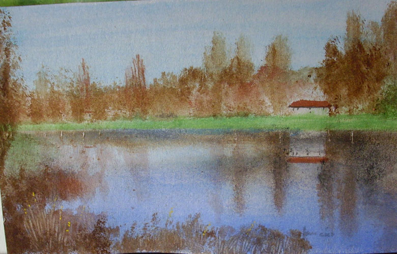 Riflessi sul Mincio, 20x25 acq. su carta