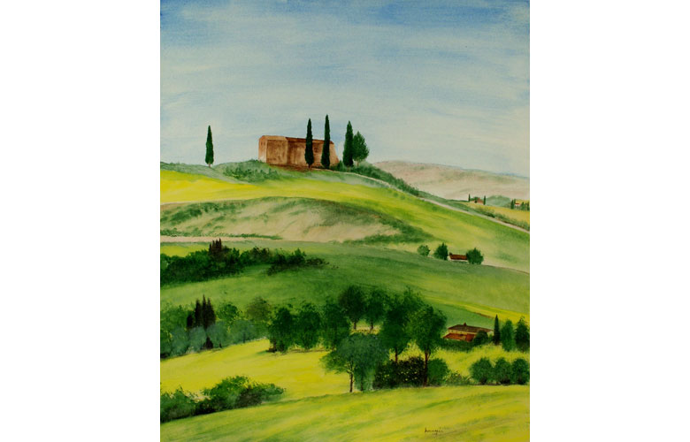 Toscana, 50x60 acq. su cartoncino