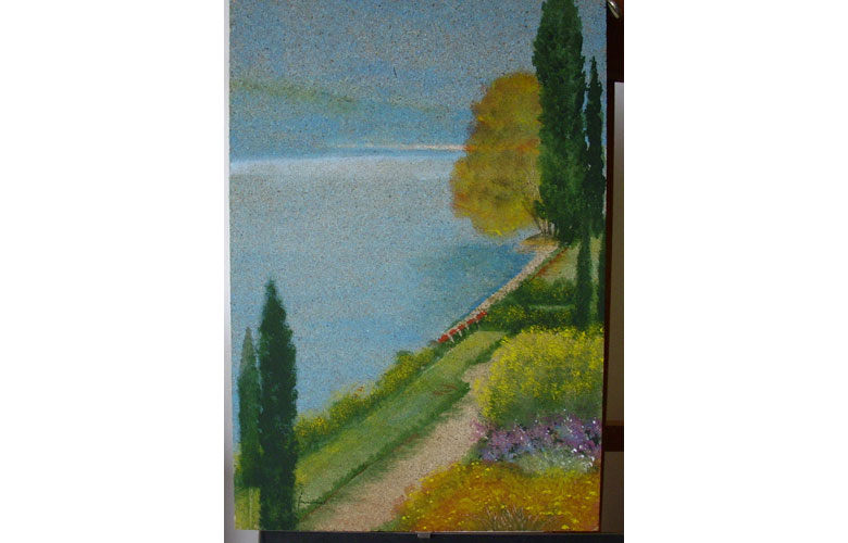 Lago d'Orta, 20x30 acq. su legno