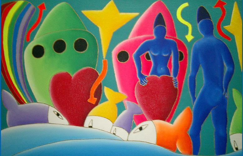 Amor amor, 120x80 acrilico su tela - Anno 2007