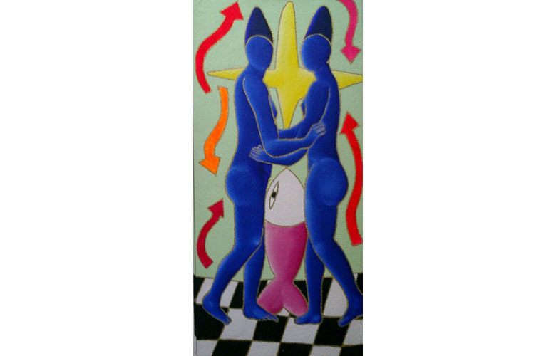 Unione fraterna, 35x100 acrilico su tela - Anno 2005