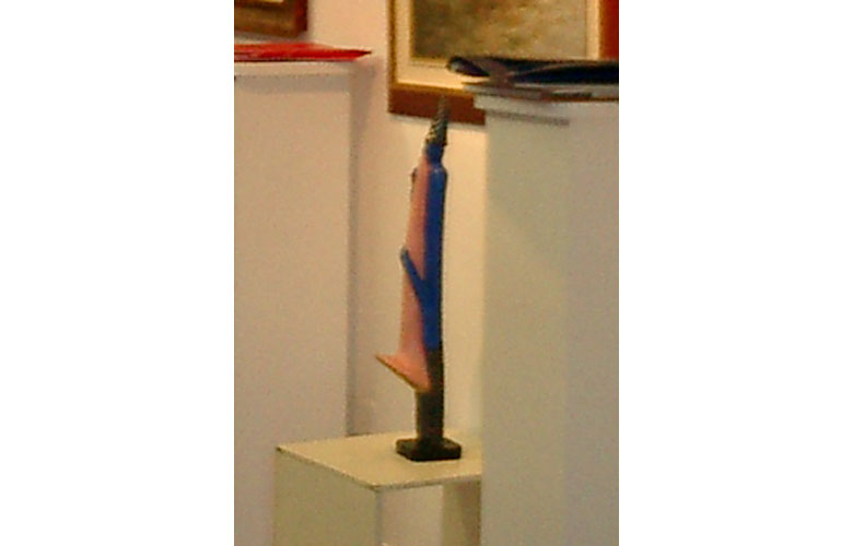 Suonatore di tromba, 68cm acrilico su legno - Anno 1990