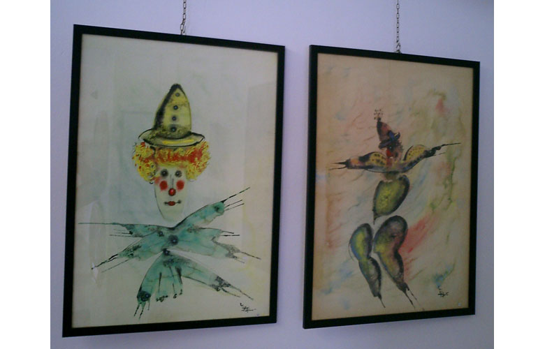 Clown, acquarelli su cartone - Anno 1984